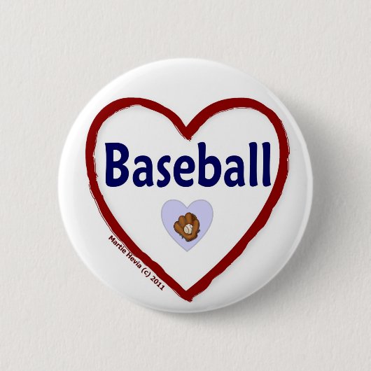 Love Baseball Ronde Button 5,7 Cm (Voorkant)
