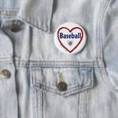 Love Baseball Ronde Button 5,7 Cm (In situ)