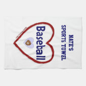 Love Baseball - Serviette de sport (Personnaliser) (Horizontal)