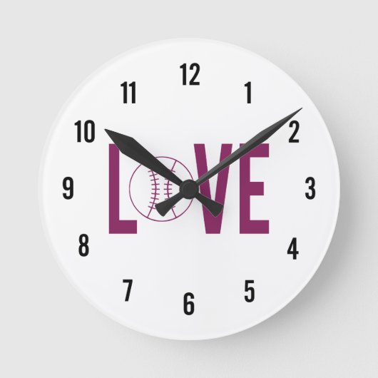 Love Baseball Wall klok (Voorkant)