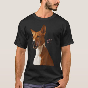 Love Basenji Dog mama Dad Puppy Cute Pet Valentijn T-shirt