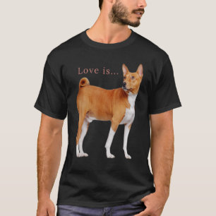 Love Basenji Dog mama Dad Puppy Cute Pet Valentijn T-shirt