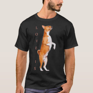 Love Basenji Dog mama Dad Puppy Cute Pet Valentijn T-shirt