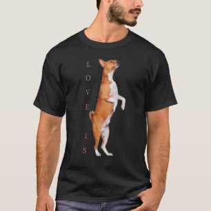 Love Basenji Dog mama Dad Puppy Cute Pet Valentijn T-shirt