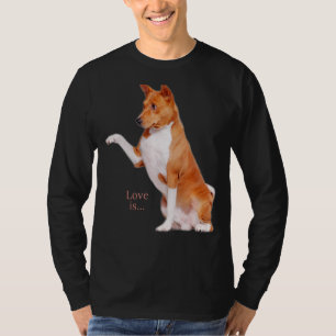 Love Basenji Dog mama Dad Puppy Cute Pet Valentijn T-shirt