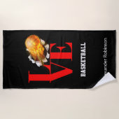 Love Basketball Personalized Sports Strandlaken (Voorkant)