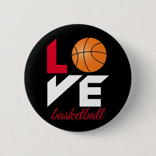 Love basketball ronde button 5,7 cm