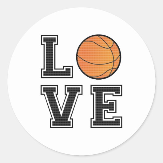 Love Basketball Ronde Sticker (Voorkant)