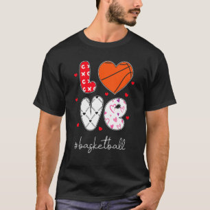 Love Basketball Xoxo Doodle Heart Ball Graphic T-shirt