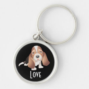Love Basset Hound Puppy Dog Key chain Sleutelhanger