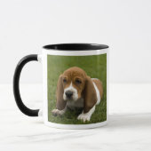 Love Basset Hound Puppy Ringer Coffee Mug (Gauche)