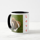 Love Basset Hound Puppy Ringer Coffee Mug (Devant gauche)