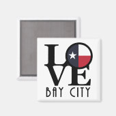 LOVE Bay City Texas Magneet (Voorkant / Achterkant)