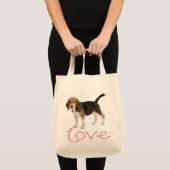 Love Beagle Puppy Dog Canvas Totebag Tote Bag (Voorkant (product))