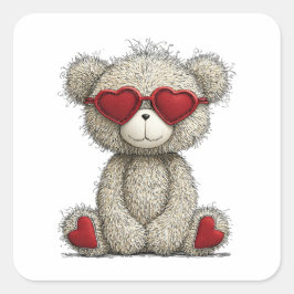 Love Bear Vierkante Sticker