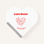Love beats book bans heart-shaped notebook notitieboek (Voorkant)