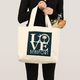 LOVE Beaufort South Carolina Grote Tote Bag