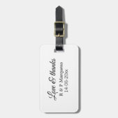 Love & bedankt add koppel name bruiloft add date y bagagelabel (Voorkant verticaal)