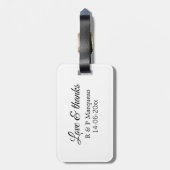Love & bedankt add koppel name bruiloft add date y bagagelabel (Achterkant verticaal)