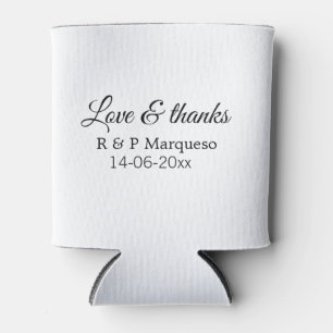 Love & bedankt add koppel name bruiloft add date y blikjeskoeler