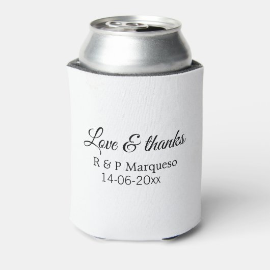Love & bedankt add koppel name bruiloft add date y blikjeskoeler (Blikje Achterkant)