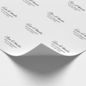 Love & bedankt add koppel name bruiloft add date y cadeaupapier (Hoek)