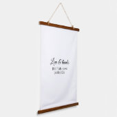 Love & bedankt add koppel name bruiloft add date y hangend wandkleed (Gebogen)