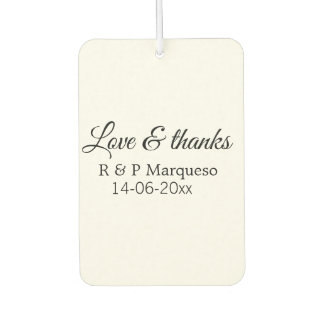 Love & bedankt add koppel name bruiloft add date y luchtverfrisser