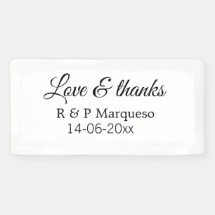 Love & bedankt add koppel name bruiloft add date y spandoek