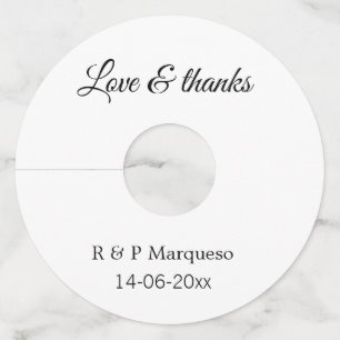 Love & bedankt add koppel name bruiloft add date y wijnglaslabel
