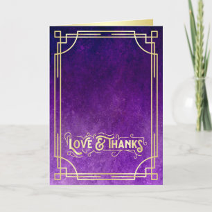 Love & Bedankt Art Deco Gold Paarse Voeg uw foto t