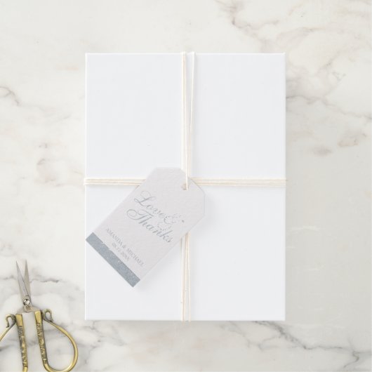 Love&Bedankt Elegante Bruiloft Zilveren Folie Cade Cadeaulabels (Met Koord)