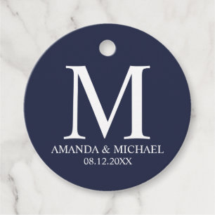 'Love&Bedankt Navy Blue and White Elegant Wedding Bedankjes Labels