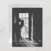 Love & Bedankt Weddenschap Typography Black White  (Voorkant / Achterkant)
