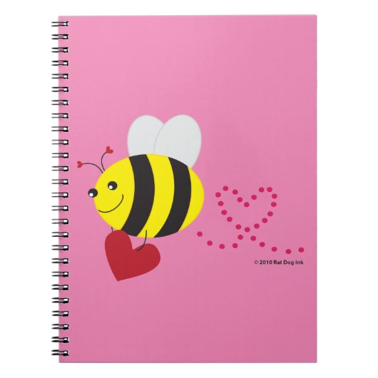 Love Bee Spiral notebook Notitieboek (Voorkant)
