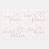 Love & Believe white doodle pastel coeurs papier (Devant)