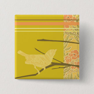 Love Bird 2 Design Botton Vierkante Button 5,1 Cm
