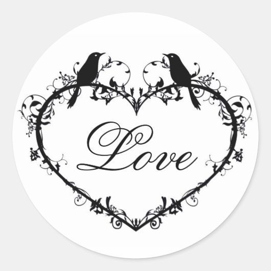 Love Bird Envelope Seal Ronde Sticker (Voorkant)