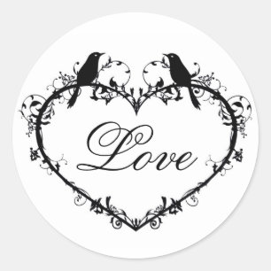 Love Bird Envelope Seal Ronde Sticker