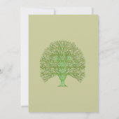 Love Bird Green Swirl Tree Weddenschap Kaart (Achterkant)