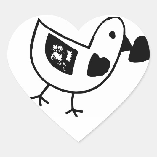 Love Bird Hart Sticker (Voorkant)