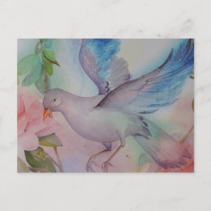 Love Bird in Blue and Pink Briefkaart