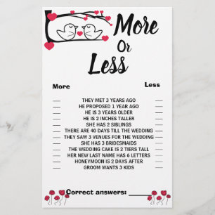 Love Bird more or less Couples Showkaart Flyer