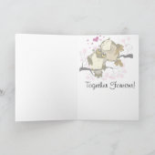 Love Bird Owls Wenskaart Kaart (Binnen)