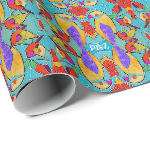 Love Bird Theme Painted Mosaic Tegels custom Cadeaupapier