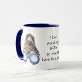 Love Bird Watting Hawk Binoculars Fun Quote Mok (Voorkant links)