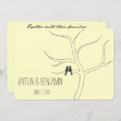 Love Bird Wedding Invitation Kaart (Voorkant / Achterkant)