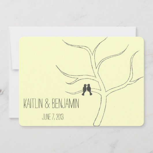 Love Bird Wedding Invitation Kaart (Voorkant)