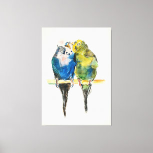 Love Birds Canvas Afdruk