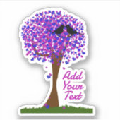 Love Birds in a Tree of Hearts - Winter Love Sticker (Voorkant)